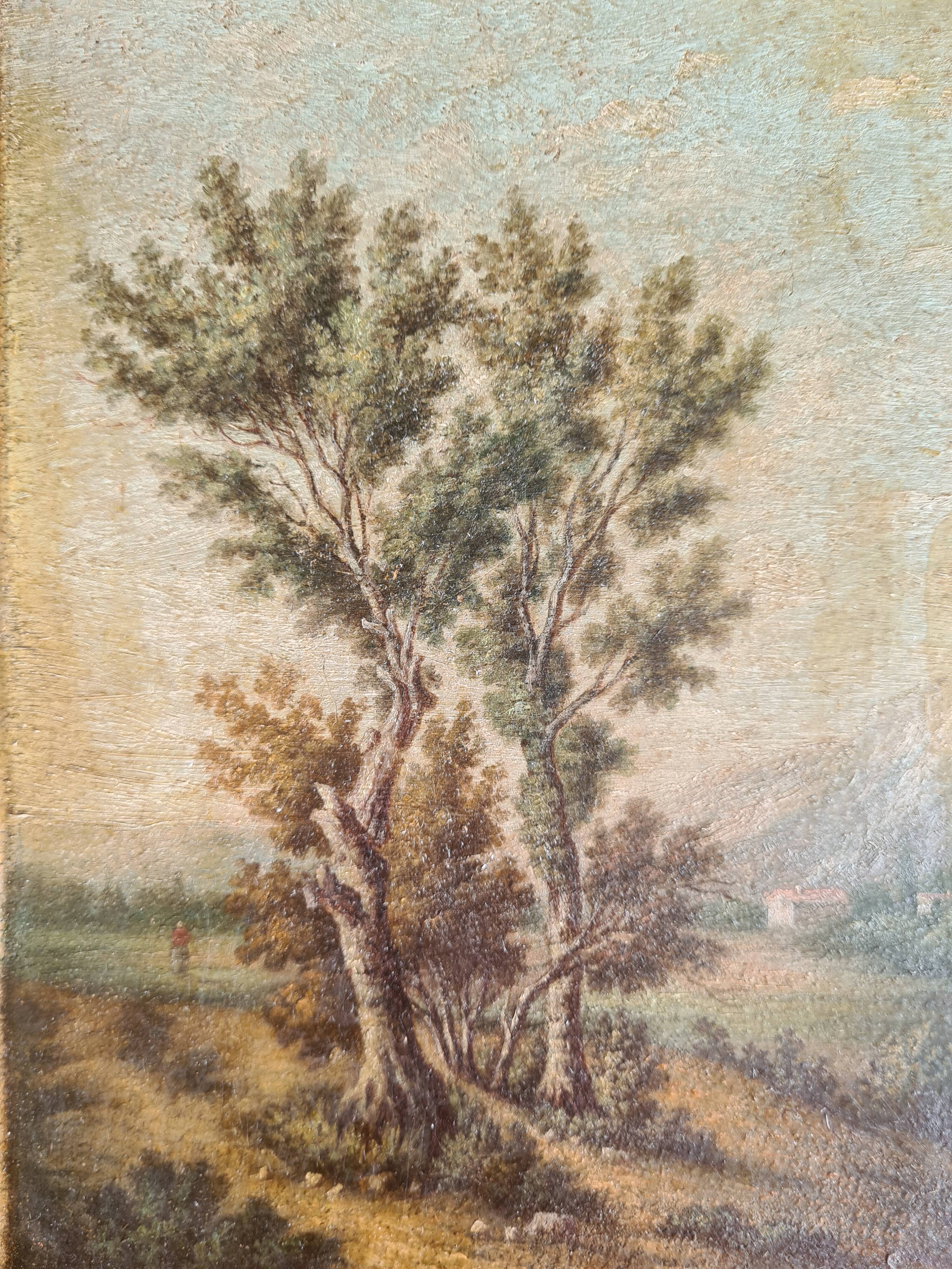 Landscape with tall trees - Oil - Barbizon