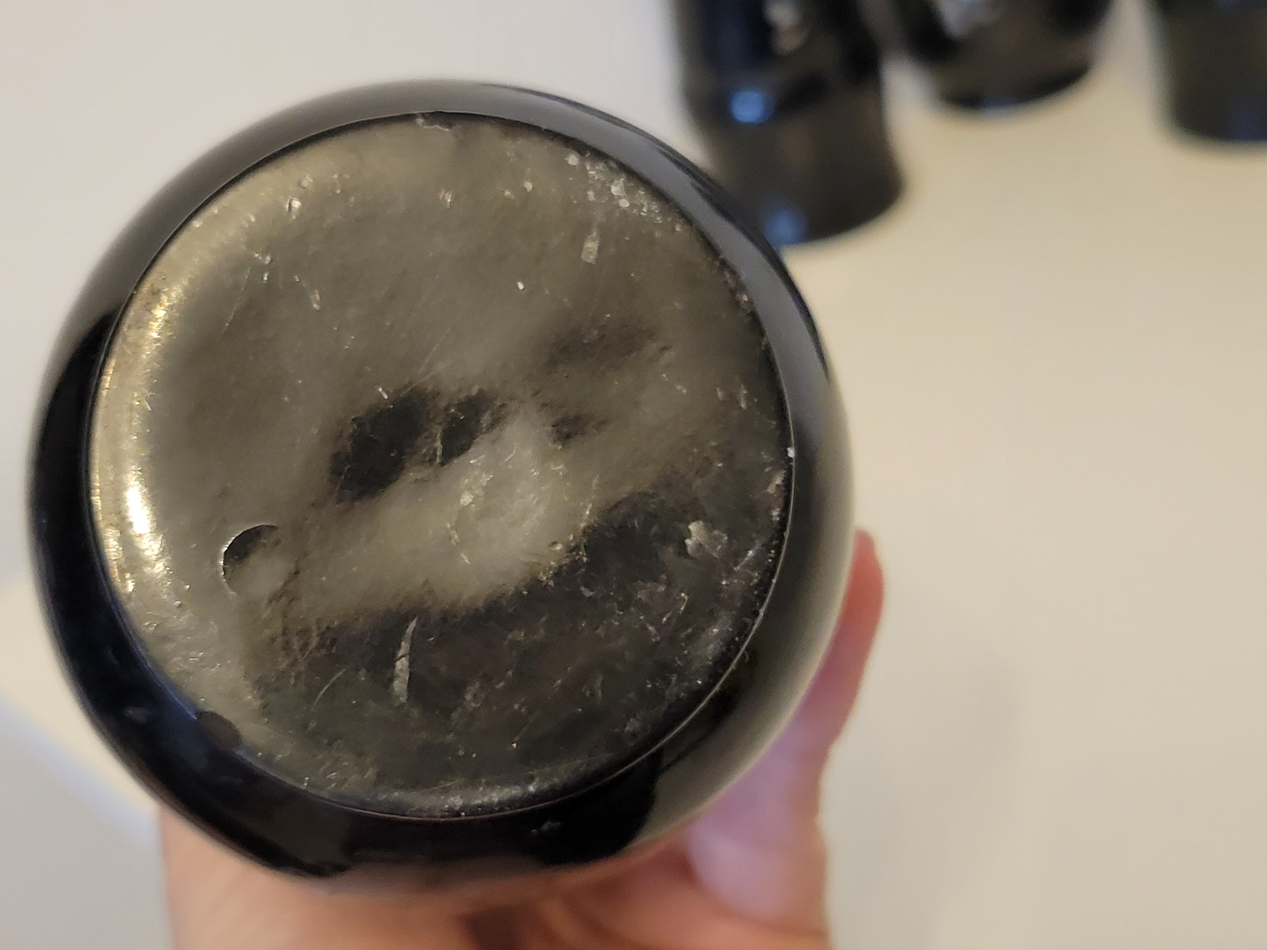 5 Vietnam vases black lacquered wood and mother-of-pearl inlays