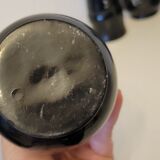 5 Vietnam vases black lacquered wood and mother-of-pearl inlays