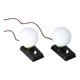 Lampes de chevet mid-century en laiton & opalin