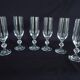Bohemian crystal champagne flutes, foot with faceted ball