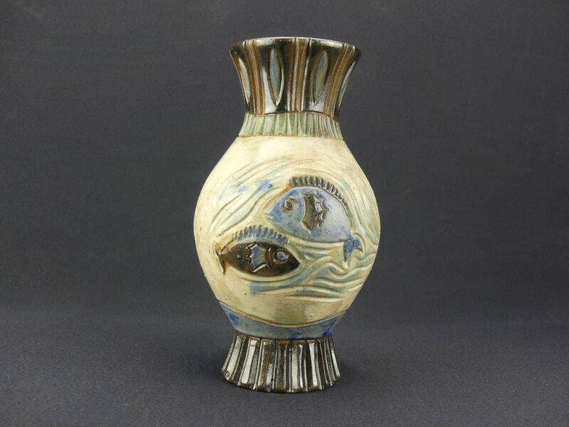Stoneware vase from Bouffioulx signed Dubois