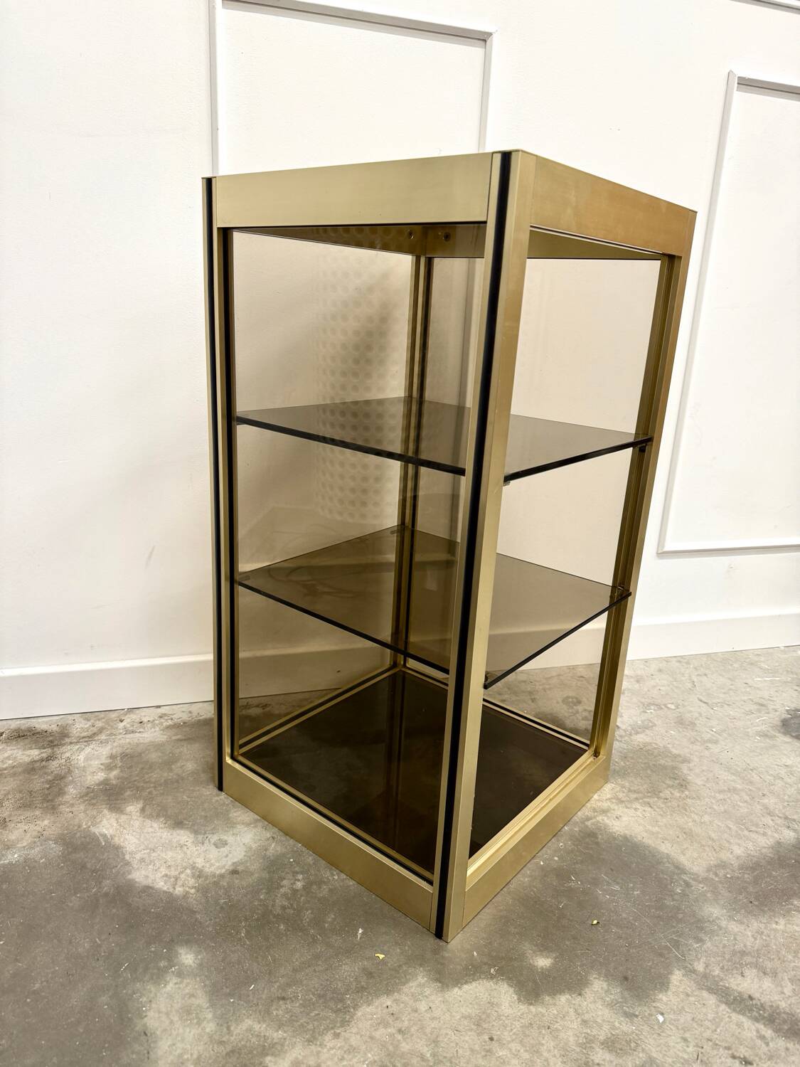 70s console smoked glass