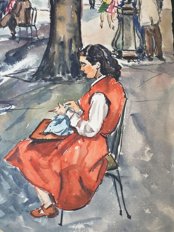 André Duculty (1912-1990) Watercolor on paper "Pont Alexandre III à Paris" Signed lower left