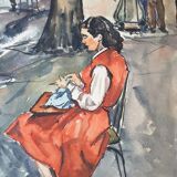 André Duculty (1912-1990) Watercolor on paper "Pont Alexandre III à Paris" Signed lower left