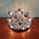 Sputnik ceiling light in chrome metal, Space Age style, 70s
