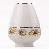 Brussels porcelain vase with a gold rim and flowers