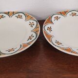 Old round dish on shower stand in art deco earthenware from the 1930s