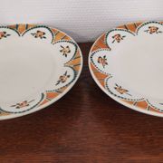 Old round dish on shower stand in art deco earthenware from the 1930s