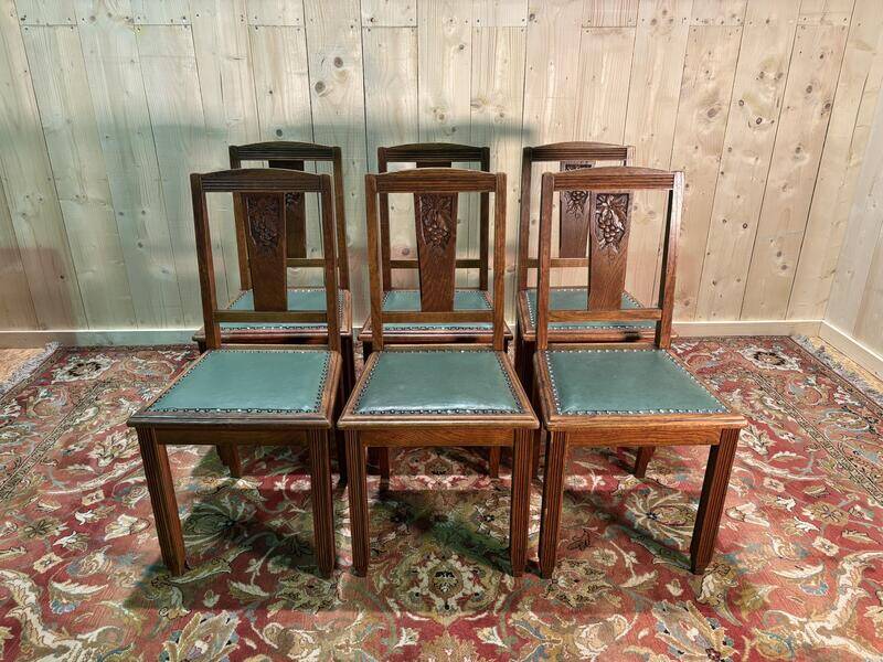 Set of 6 art deco chairs