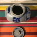 Lot 5 old blue sandstone 3 pots - carafe - vintage decoration tonneau