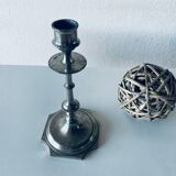 Silver metal candle holder