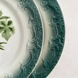 2 antique Pexonne earthenware dessert plates with grapes