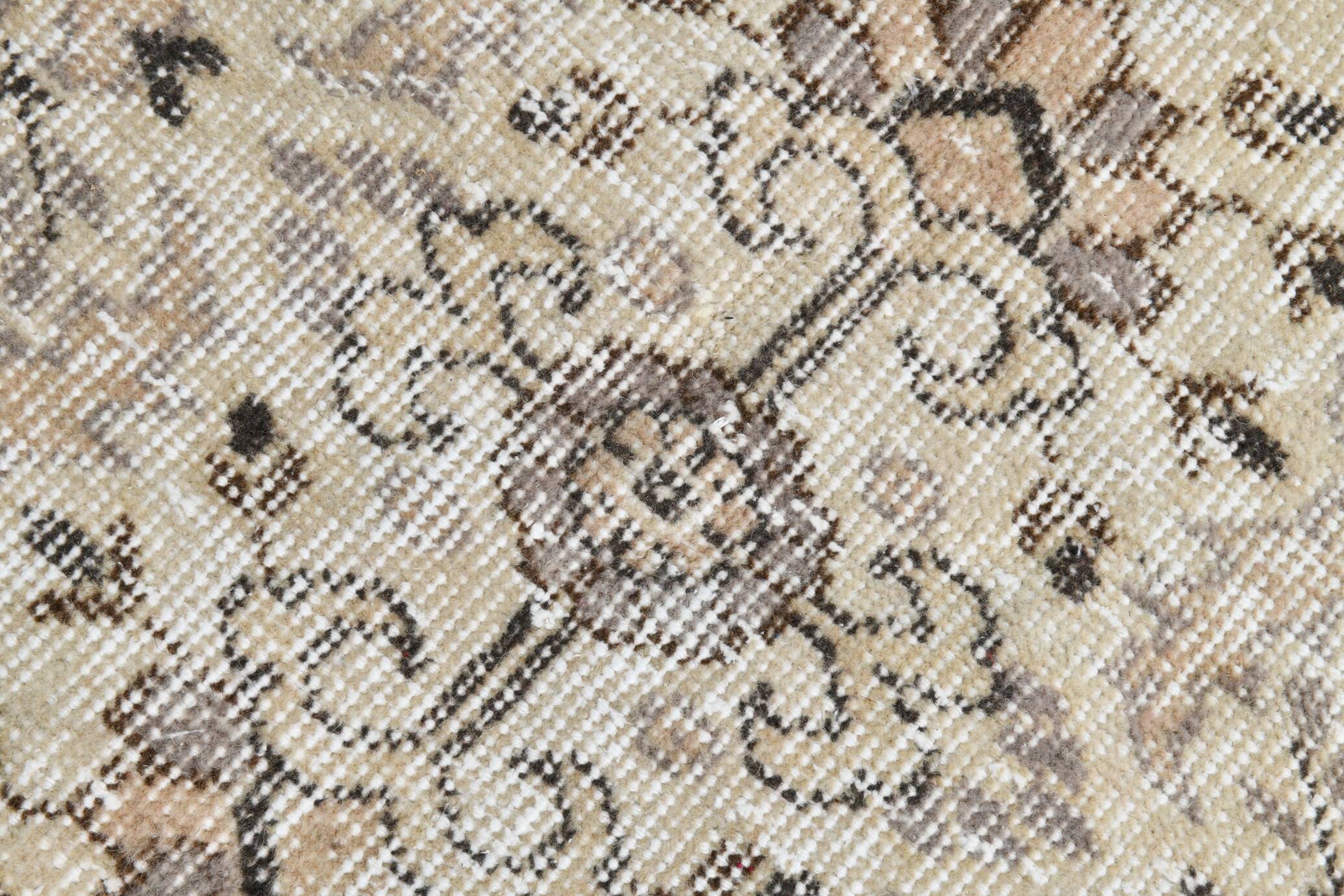 Vintage Brown & Beige Floral Bordered Rug, 184x268Cm