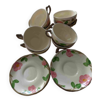 8 coffee cup with saucer "Franciscan Desert Rose" English tableware
