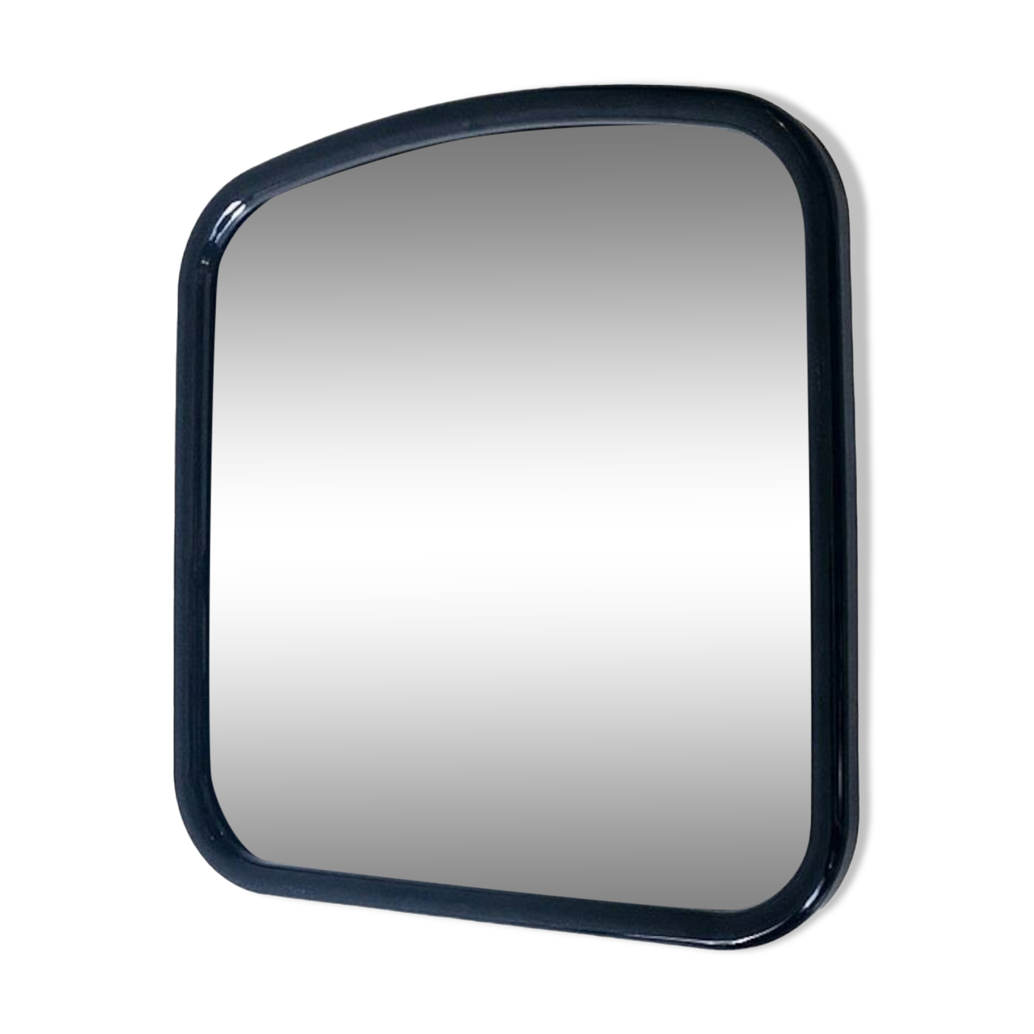 Vintage mirror with black plastic frame, 1970s