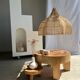 Rattan pendant lamp in the shape of a flower