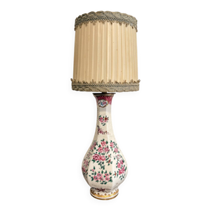 Ancien Lampe Porcelaine - fleurs