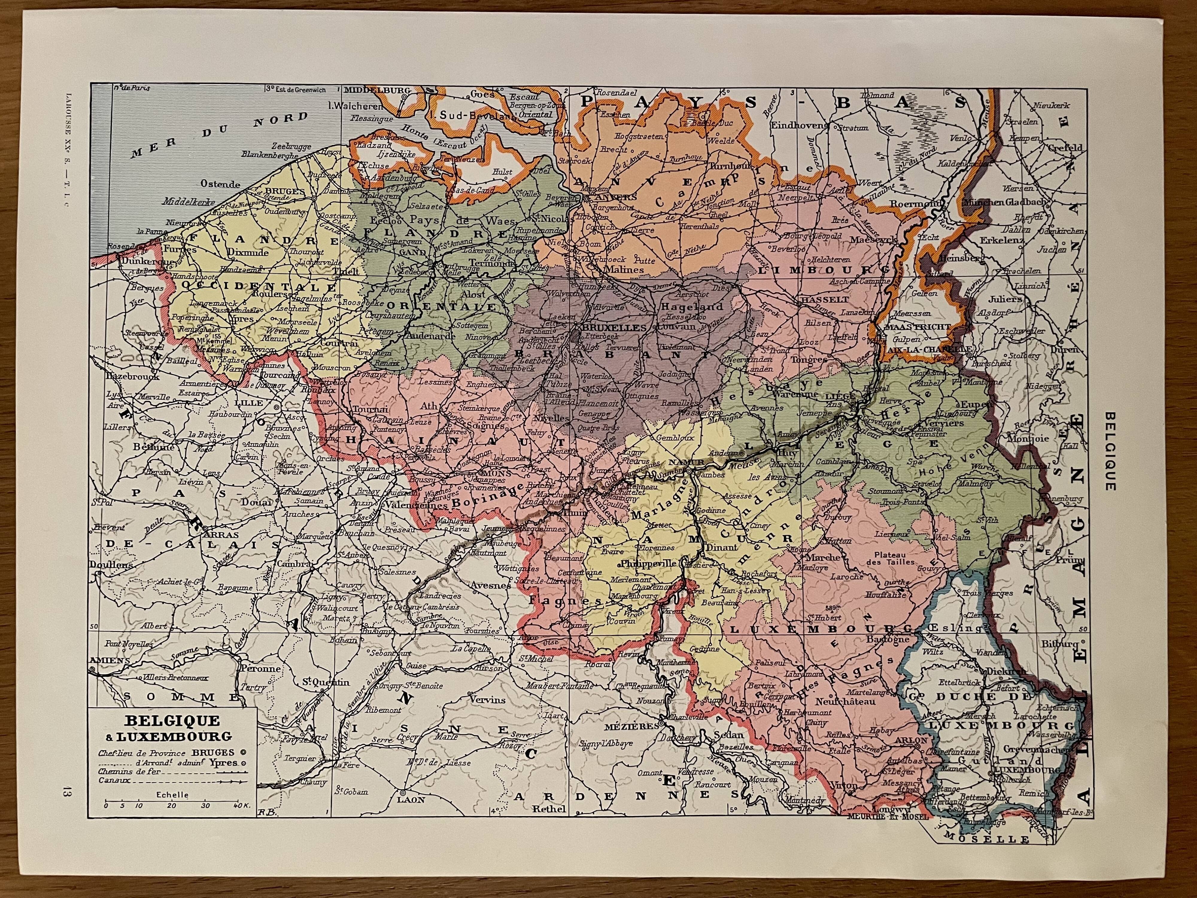 Map of Belgium from 1928