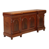 Victorian buffet in mahogany with 3 drawers, Italy, 19th century.