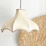 Hanging lamp in beige and brown fabric