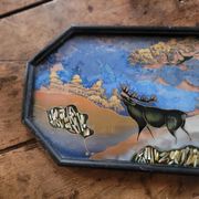 Mother-of-pearl glass-fronted tray — 1960s