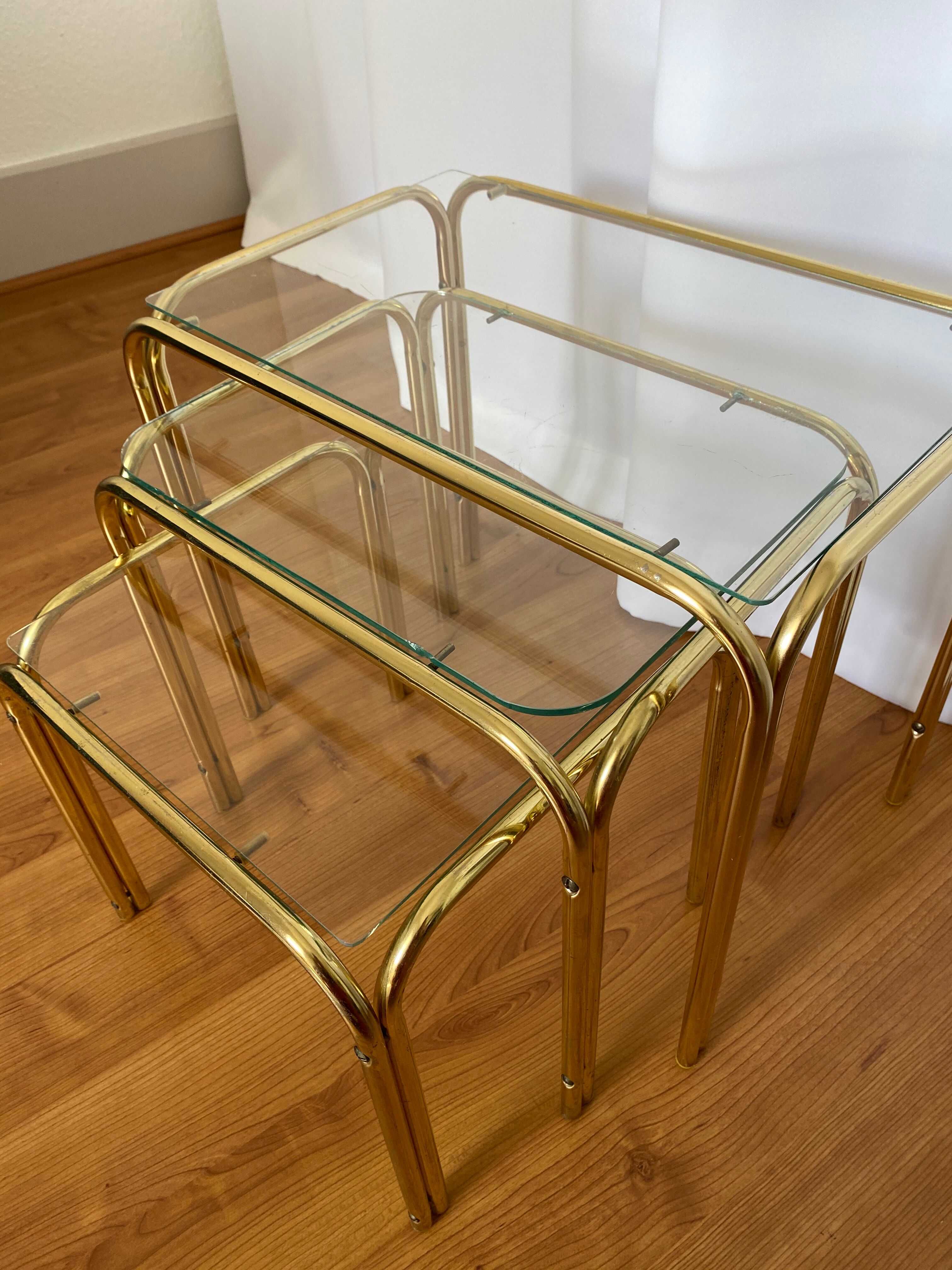 Golden metal tables