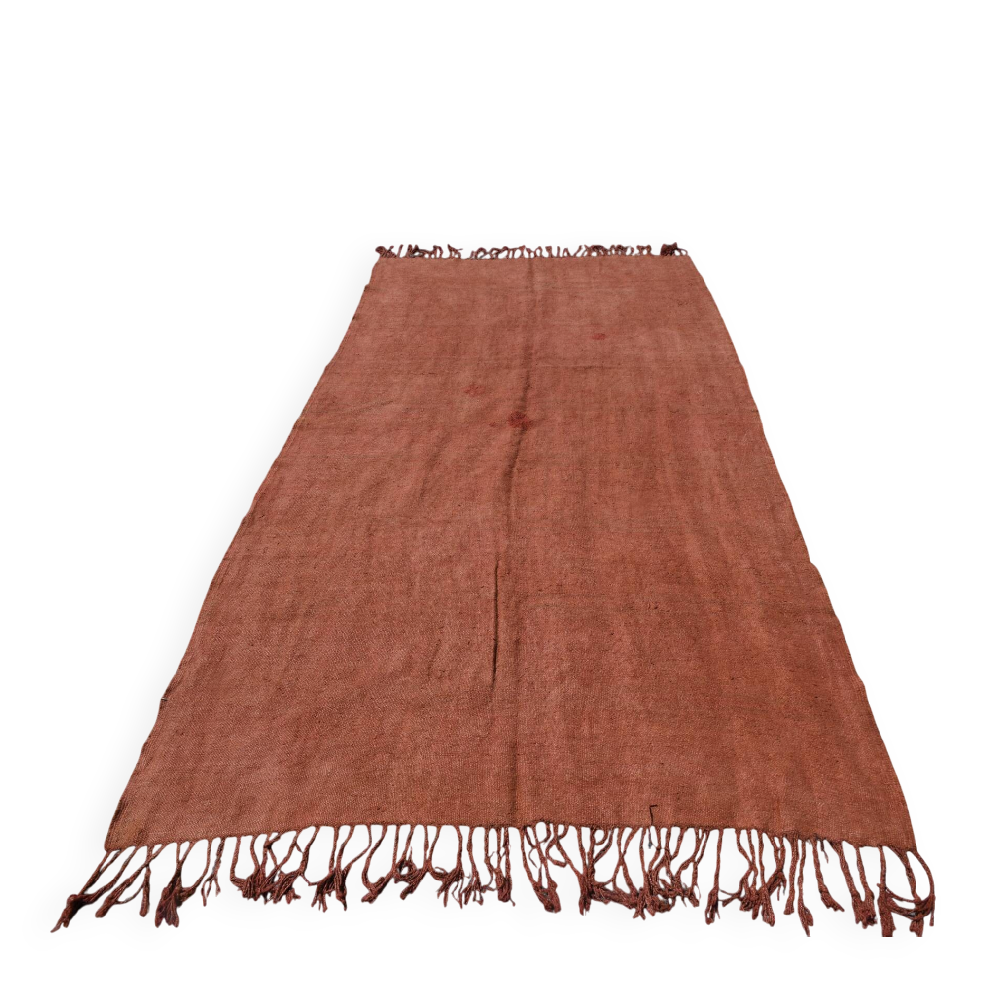 5x10 Burnt Orange Designer Vintage Oushak Kilim Rug, 164x305 Cm