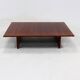Grande table basse en bambou et bois belge des années 1980