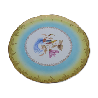 Plat rond 1900 Digoin & Sarreguemine Oiseau des Iles