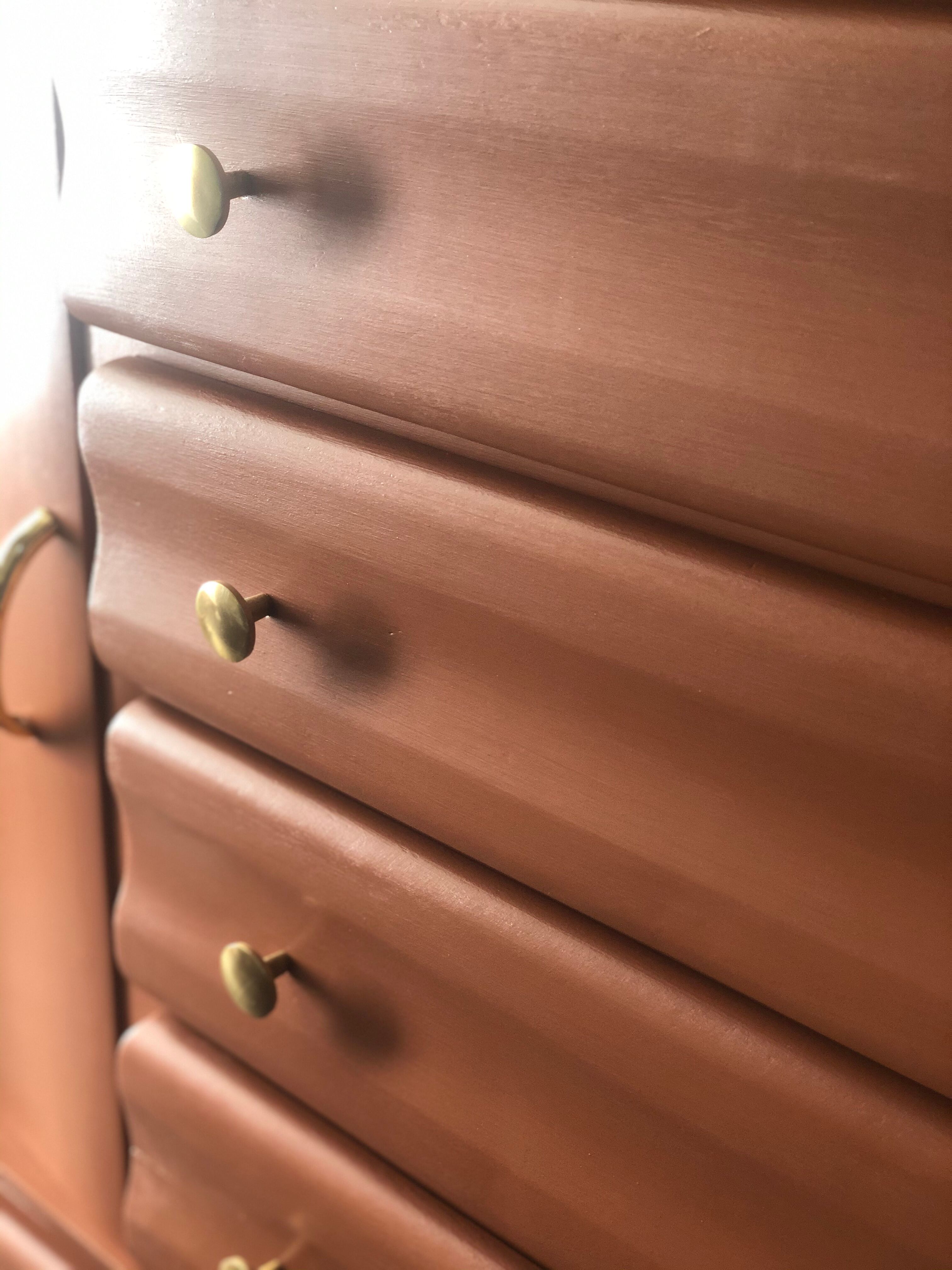 Terracotta vintage chest of drawers