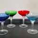 Series of 4 vintage glasses cut from the 50s-60s