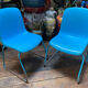 Duo de chaises enfant vintage maternelle Grofilex bleues