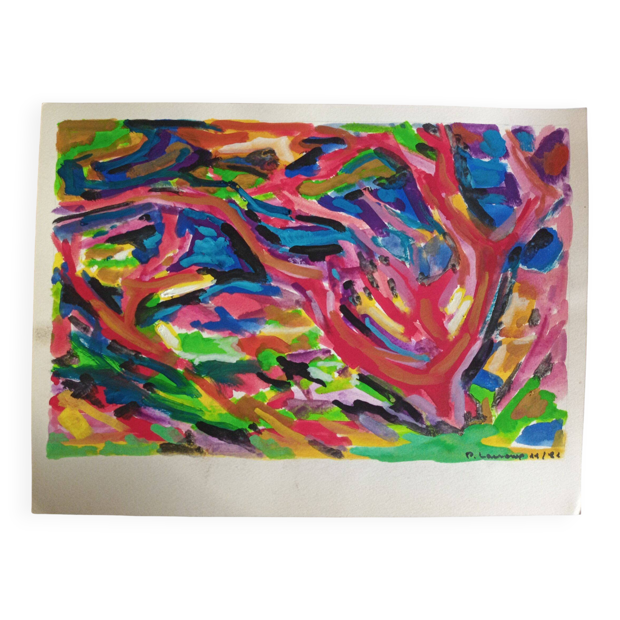 Pierre Lacroux (1909-1993) Gouache on paper 24 x 32 cm - from 1981 - (321)