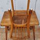 Vintage wooden school desk and chair set, Baumann, 1950s-60s