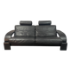 Black Leather Ake Fribytter “Kroken” Two-Seater Sofa for Nelo Möbel. Sweden