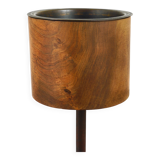 Modern Chandelier by Carl Aubock in Walnut and Leather, Austria, 1950s