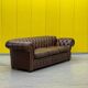 Chesterfield 3-seater sofa – Handmade brown leather