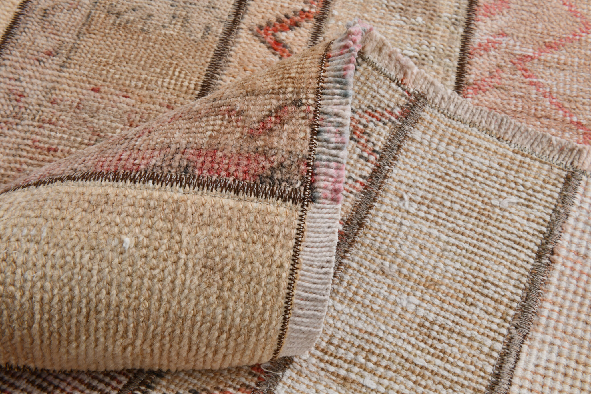 2x10 Narrow Brown Beige Turkish Runner Rug, 69x301Cm