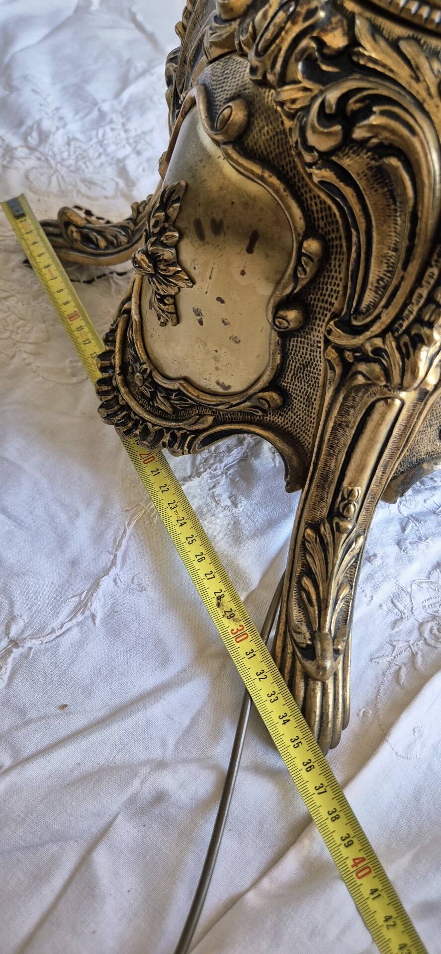 Rococo / Louis XVI brass tripod floor lamp, gilded