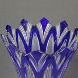 Large Bohemian Crystal Vase, Lotus Model Circa 1950