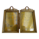 Double cadre photo diptyque bronze doré et laiton style Louis XVI - XIXème