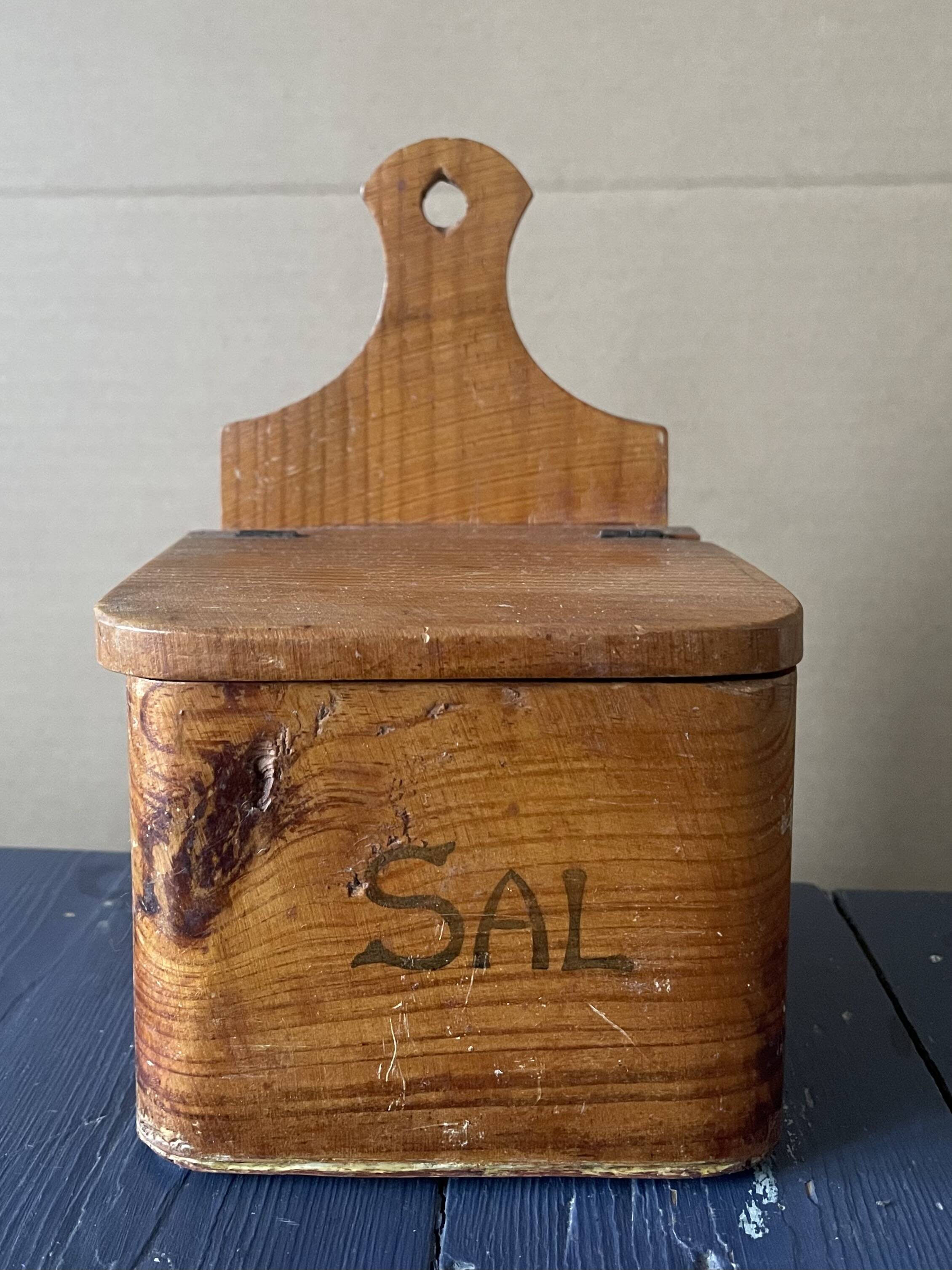 Old wooden salt box