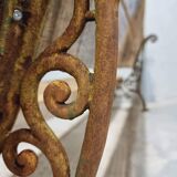Antique garden bench French park bench oak with cast iron 218 cm