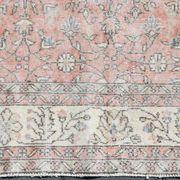 Soft Pink Oversize Vintage Turkish Floral Carpet Rug, 219x313 Cm