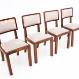 Art Deco dining set, table et 4 chairs, Poland, 1940s