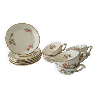 Saverne Céranord Saint Amand Semi Vitrified Tea Service 12 Pieces 1960s