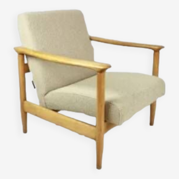 Beige tulle armchair, 1970s (gfm-142)