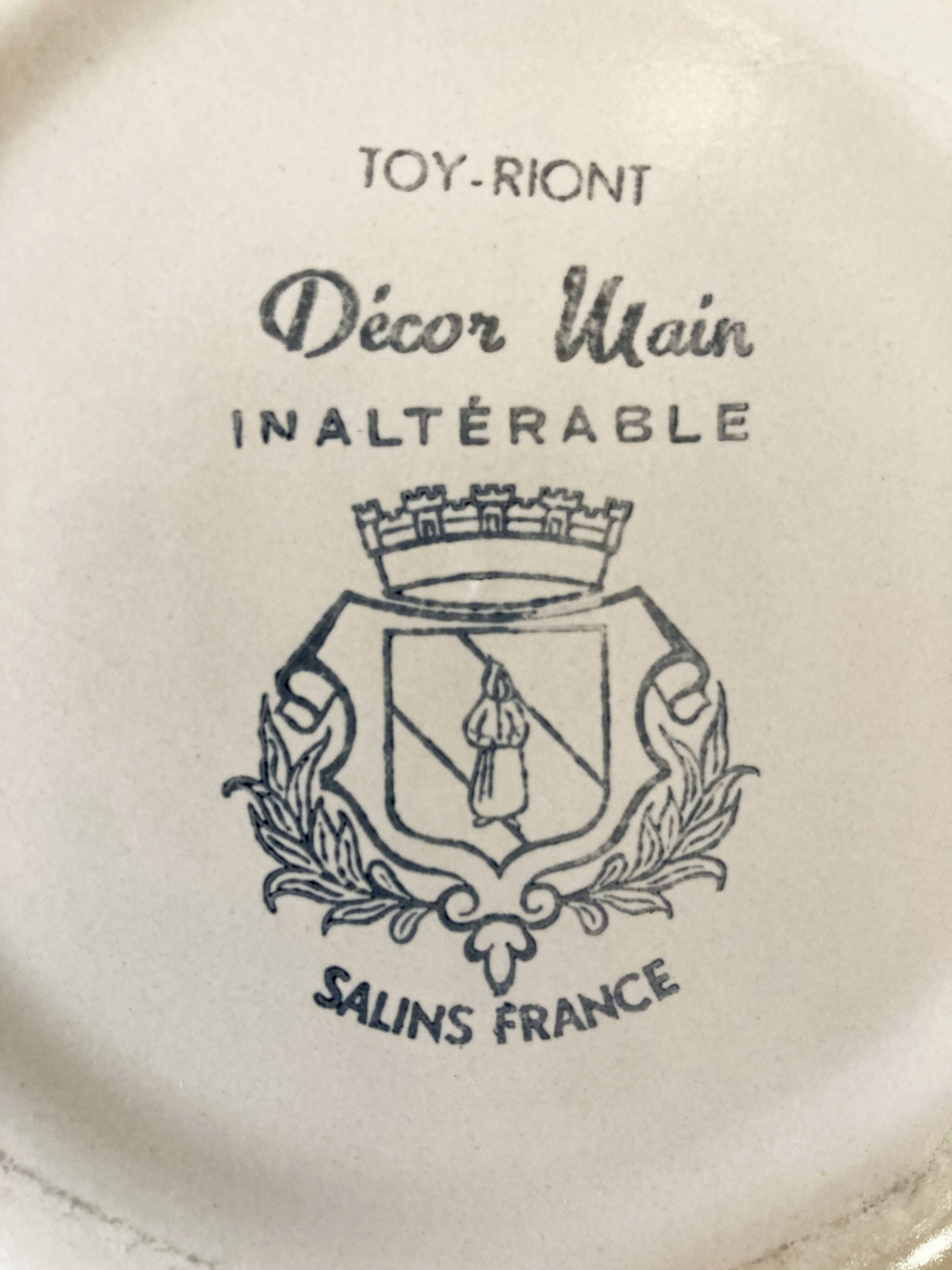 9 soup plates by Toy-Riont, Salins earthenware