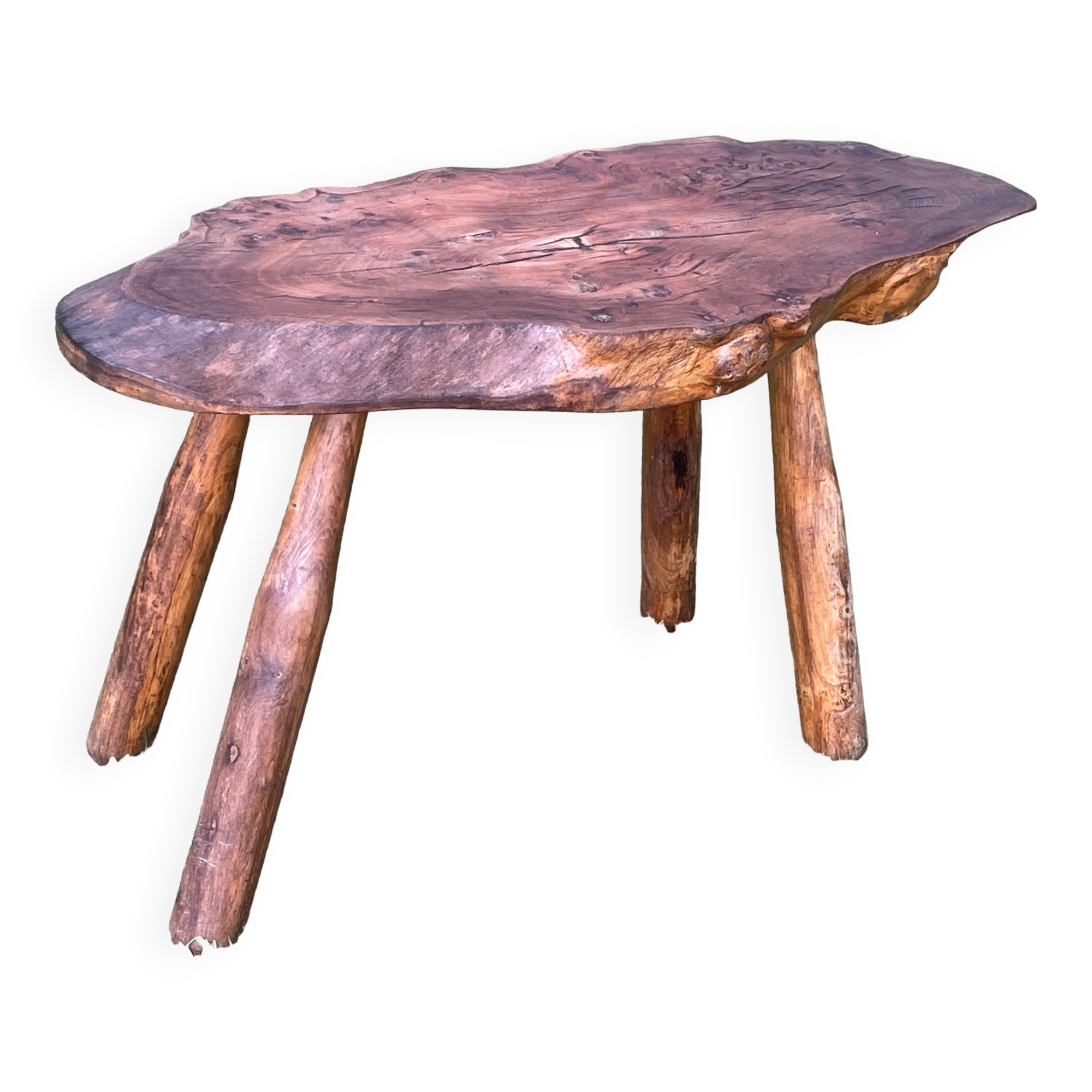 Modernist brutalist coffee table free form reconstruction 1950